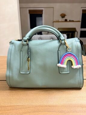 Fossil Parker Satchel in Sage Colour with Top Handles